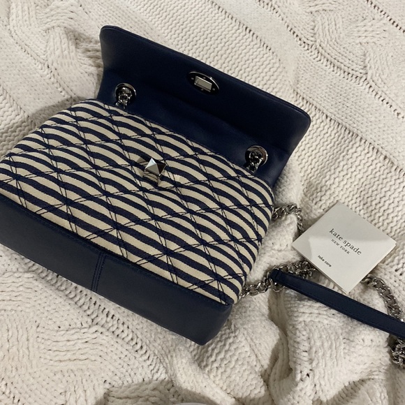 KATE SPADE New York natalia lurex stripe Medium flap shoulder bag Multi - Picture 4 of 8